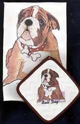 Bulldog Potholder & Dish Towel