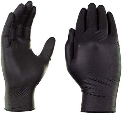 Sysco Nitrile High Performance Gloves, Powder Free, Food Grade, Disposable (100 Gloves Pack) (Large - Black)