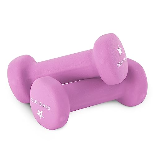 Yes4All Non-Slip, Hexagon Neoprene Dumbbells – 14lbs Neoprene Dumbbell Set for Muscle Toning, Strength Building, Weight Loss (Light Blue - Pair)