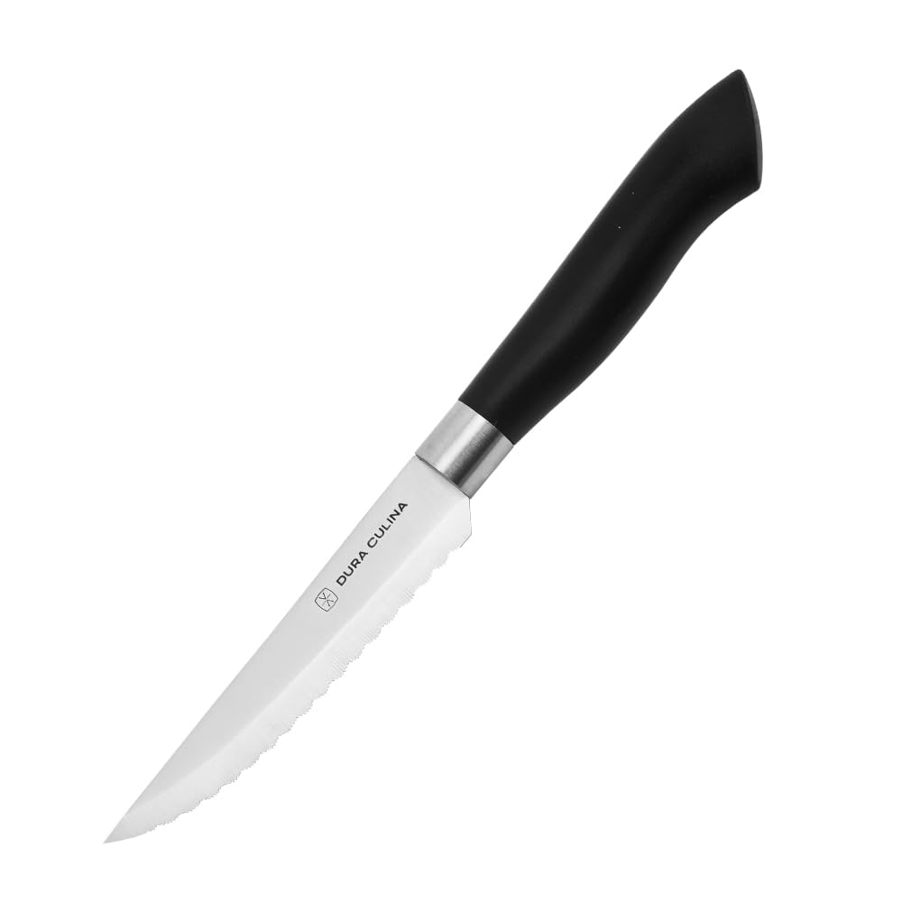 DURA LIVING Steak Knives Set of 4, Kitchen Knife Sets with Steel Blades for Precise Cutting, Lightweight Steak Knife Set Stainless Steel & Durable, Serrated Steak Knives