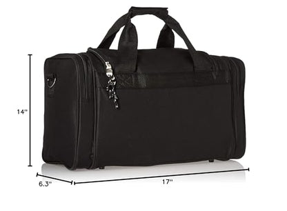 Rockland Duffel Bag, Black, 18.5 in X 10.5 in X 8.5 in