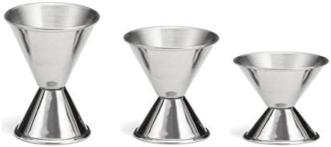 Double Jigger, Stainless Steel Cocktail Measuring Liquor Jiggers, Set of 3 with Markings
