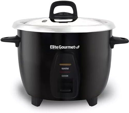 ERC2010B 10 (5 Elite Gourmet Electric Rice Cooker with Stainless Steel Inner Pot Makes Soups, Stews, Porridge's, Grains