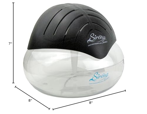 Sirena Twister Air Purifier (Black) - Water Filter Air Washer For Home and Office - Essential Oil Aroma Diffuser With LED Night light - Small Air Cleaner For Smoke and Pets