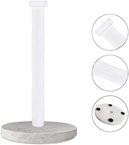 27HZYS Countertop, Paper Towel Holder Standing Paper Towel Roll Holder for Kitchen Bathroom, with Weighted Marble Base