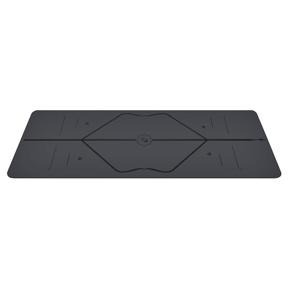 Liforme Original Yoga Mat – Free Yoga Bag Included - Patented Alignment System, Warrior-like Grip, Non-slip, Eco-friendly and Biodegradable, sweat-resistant, 4.2mm thick mat for comfort - Grey