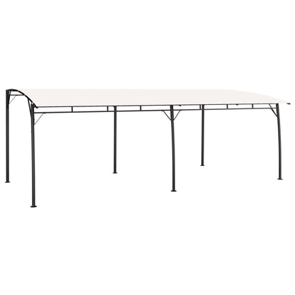 Rectangular Sunshade Awning, Cream Powder-Coated Steel Frame, 20x10 ft, 100% Polyester Canopy, UV Protection for Patio, Garden, Outdoor Events Outdoor Structures