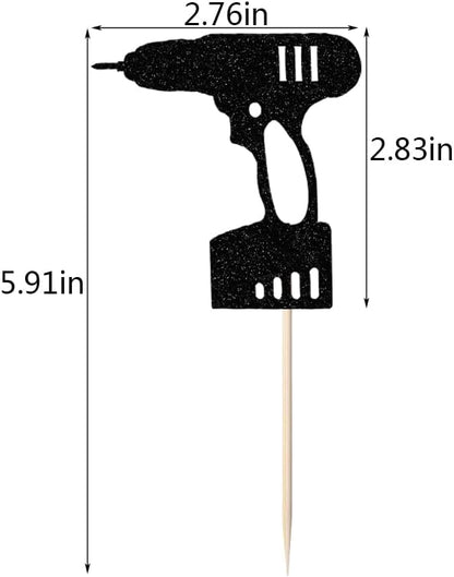 24PCS Tools Cupcake Topper, Construction Tools Cake Decorating for Boys & Men Birthday Party