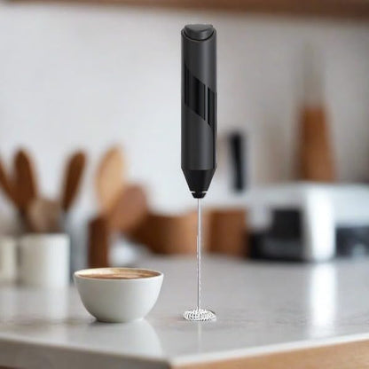 Cuisinox Electric Milk Frother, Handheld Stainless Steel Battery Powered Foam Maker for Coffee, Frappe, Latte