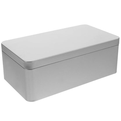 Cabilock Rectangular Tinplate Tea Box with Lid 9.25X4.33X2.55 Inch Storage Container for Loose Leaf Tea Candy and Jewelry Organizer