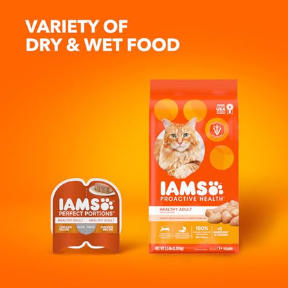 IAMS Proactive Health Adult Healthy Dry Cat Food with Chicken, 3.5 lb. Bag