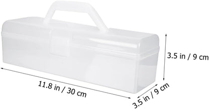 EXCEART 4pcs 12'' Plastic Storage Box for Art & Craft Supplies with Handle, Small Translucent Storage Box