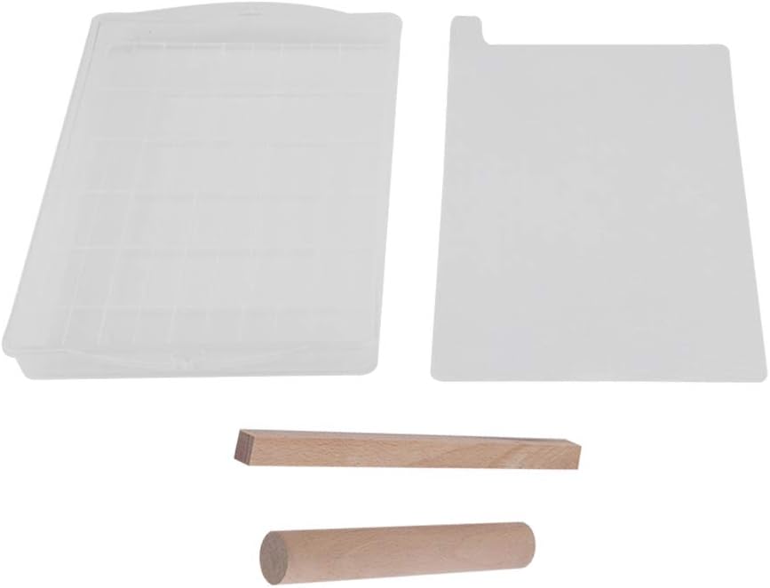 DIY Handmade Nougat Tools Tray Set - Silicone Nonstick Making Mat, Wooden Rolling Pin Baking Tools