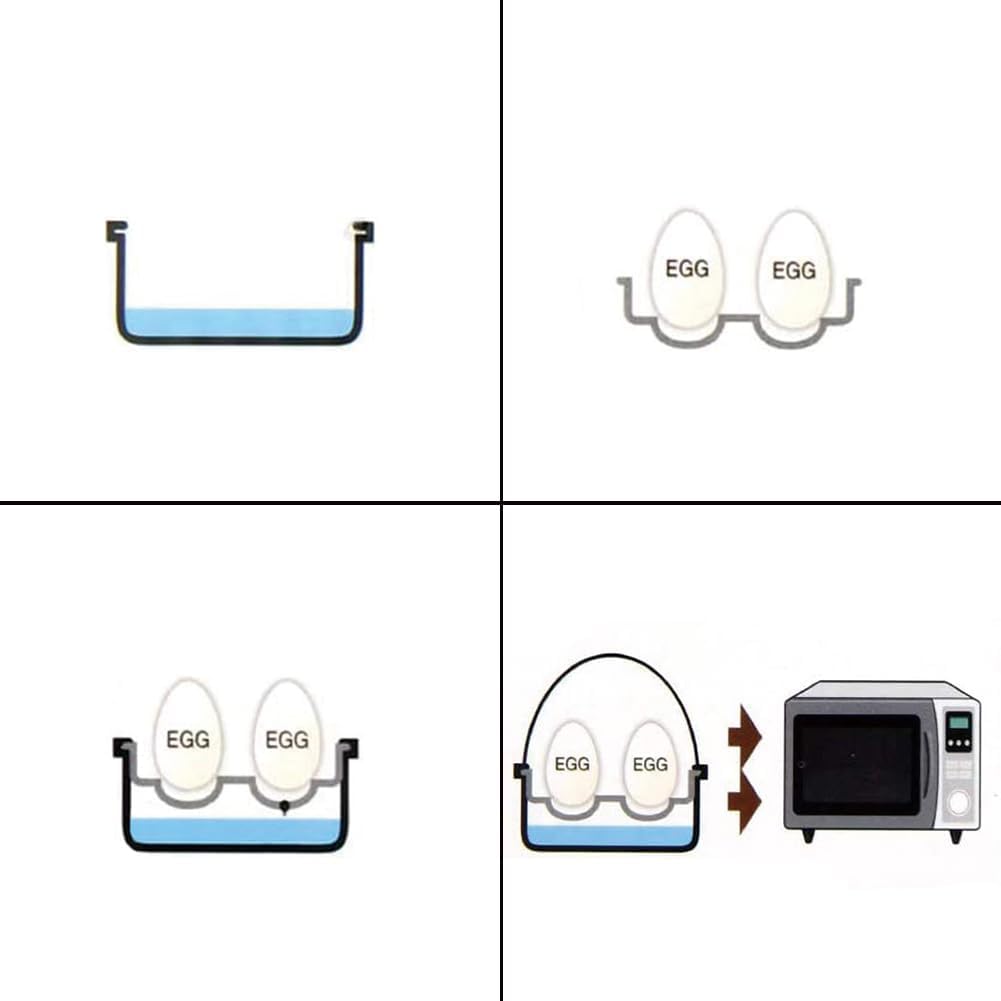 Microwave Egg Boiler, 4 Capacity Cooker for Hard Soft Boiled Eggs, Poached Omelets Cooking Utensils