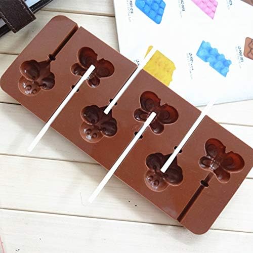Cute 6 Even Bees and Butterflies Lollipop Silicone Mold for DIY Candy, Chocolate, Soap, Cakes, Jelly, Candle