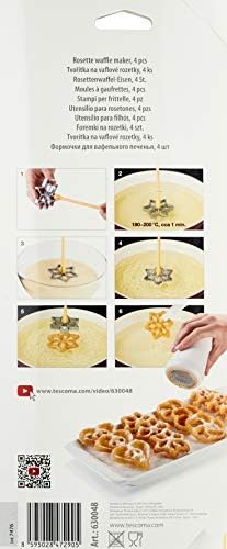 Tescoma 630048.00 Rosette Waffle Iron - with 4 Shapes, Rosette Waffle Maker