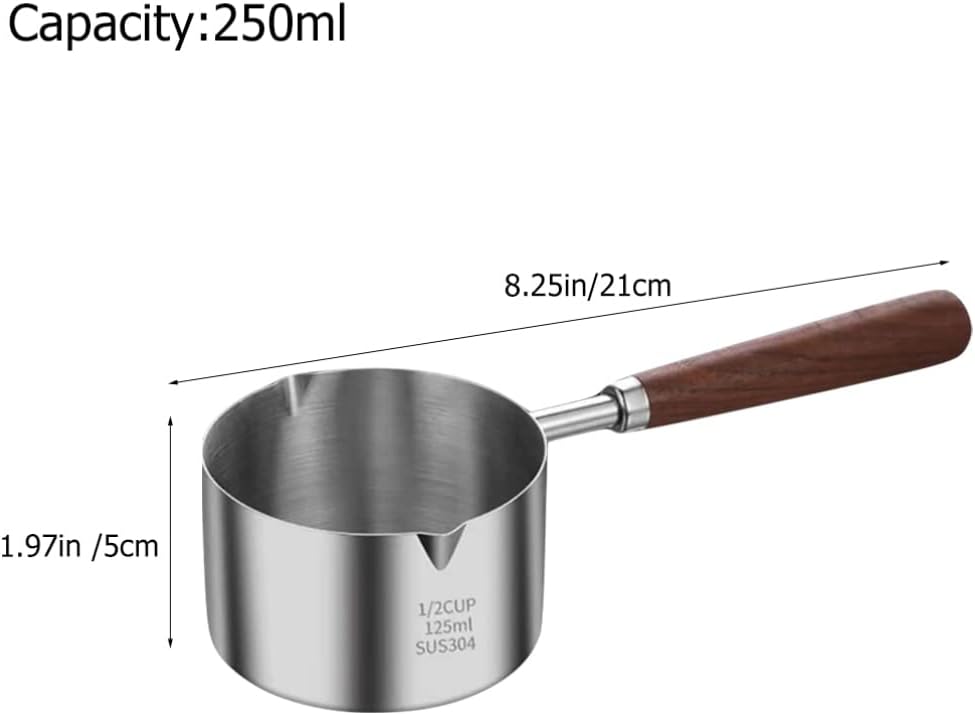 SHERCHPRY Small Pot with Oil Cooking Ladle, Reusable Saucepan for Stove Top Cooking