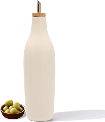 16oz HOMCDALY Ceramic Olive Oil Dispenser for Kitchen, Stoneware Oil and Vinegar Bottles Dispenser, Kitchen Dispenser