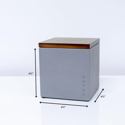 Foton Pearled Candle Le Cube Concrete Vase Set 16 Oz - Festive Fir Scented - Refillable Jar Scented Candle Sand with 15 Wicks - Natural Non-Toxic Decorative Candles for Home