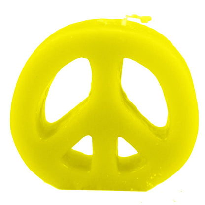 Candlestock Handmade Colorful Peace Sign Candle - Red - Yellow - Green - Blue - Lavender - Pink (Blue)