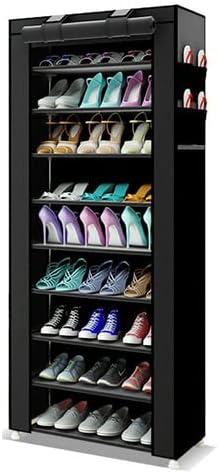 9-Tier Closet 27 PENGKE Shoe Storage Organizer with Dustproof Cover - Cabinet Shelf Holds up to Pairs - for Doorway