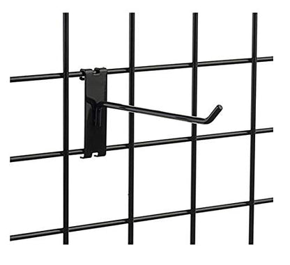 NAHANCO 8" Black Metal GWH8B Gridwall Peg Hooks (Pack of 12)