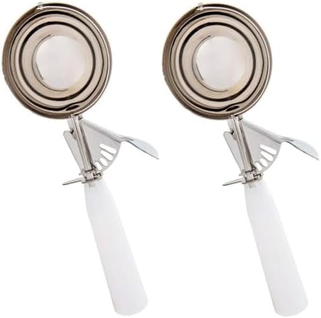 5-1/3 oz frozen (2, 5-1/3 oz Tiger Chef White Stainless Steel Ice Cream Scoop Disher - NSF Certified - For ice cream