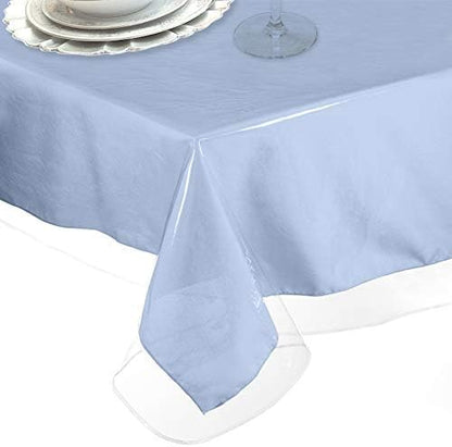 LAMINET Heavy-Duty Deluxe Crystal Clear Vinyl Tablecloth Protector, 70" x 52", Oblong