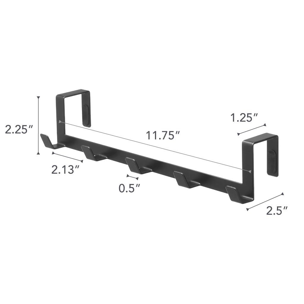 YAMAZAKI home Smart Wide Over the Door Rack, Black