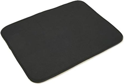 Norpro Microfiber Countertop Dish Drying Mat, 16 By 18-inch, Black, Pack of 2