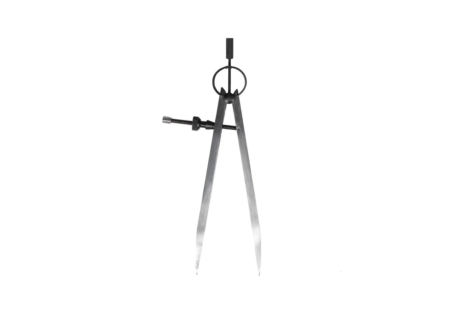 PEC Tools Precision Spring Dividers with Flat Legs and Solid Nut, Polished Natural Steel Finish, Fine Adjustments, Scribing Compass 4" Size and Capacity