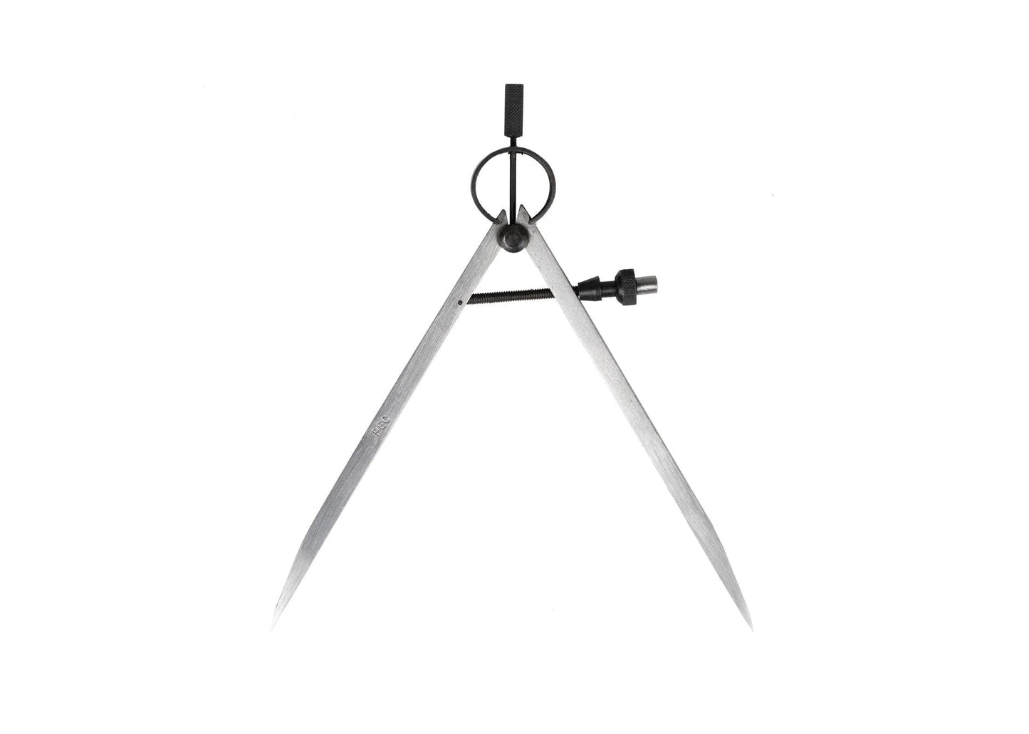 PEC Tools Precision Spring Dividers with Flat Legs and Solid Nut, Polished Natural Steel Finish, Fine Adjustments, Scribing Compass 4" Size and Capacity