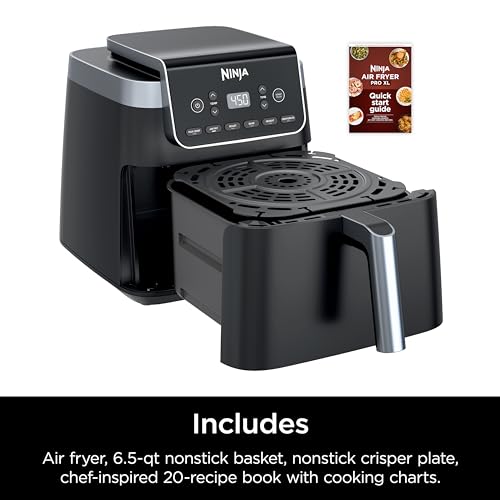Ninja | Air Fryer | 4 QT Capacity | 4-in1 Roast, Crisp, Roast, Reheats, & Dehydrates | Dishwasher Safe Parts | Includes 20 Easy & Healthy Recipes | Compact | Grey | AF101
