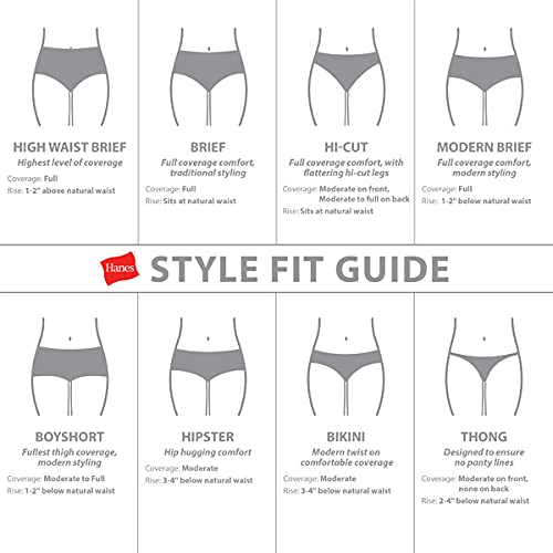Hanes Womens Cotton Value Pack, 10-pack, Assorted (Colors May Vary) Briefs-underwear, Solid/Print Mix, 8 US