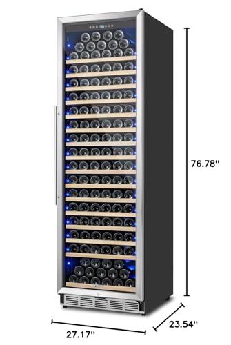 ORYMUSE Large 200 Bottle Wine Fridge - 24 Inch Wine Cooler Refrigerator, Freestanding and Built-in Design, Upgraded Compressor Cooling, Intelligent Temperature Memory