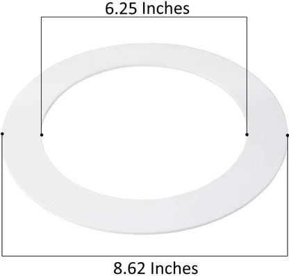 8 Pack Gloss White Goof Trim Ring for 8" Inch Recessed Can Lighting Down Light, Outer Diameter 8.6 Inches, Inner Diameter 6.2 Inches