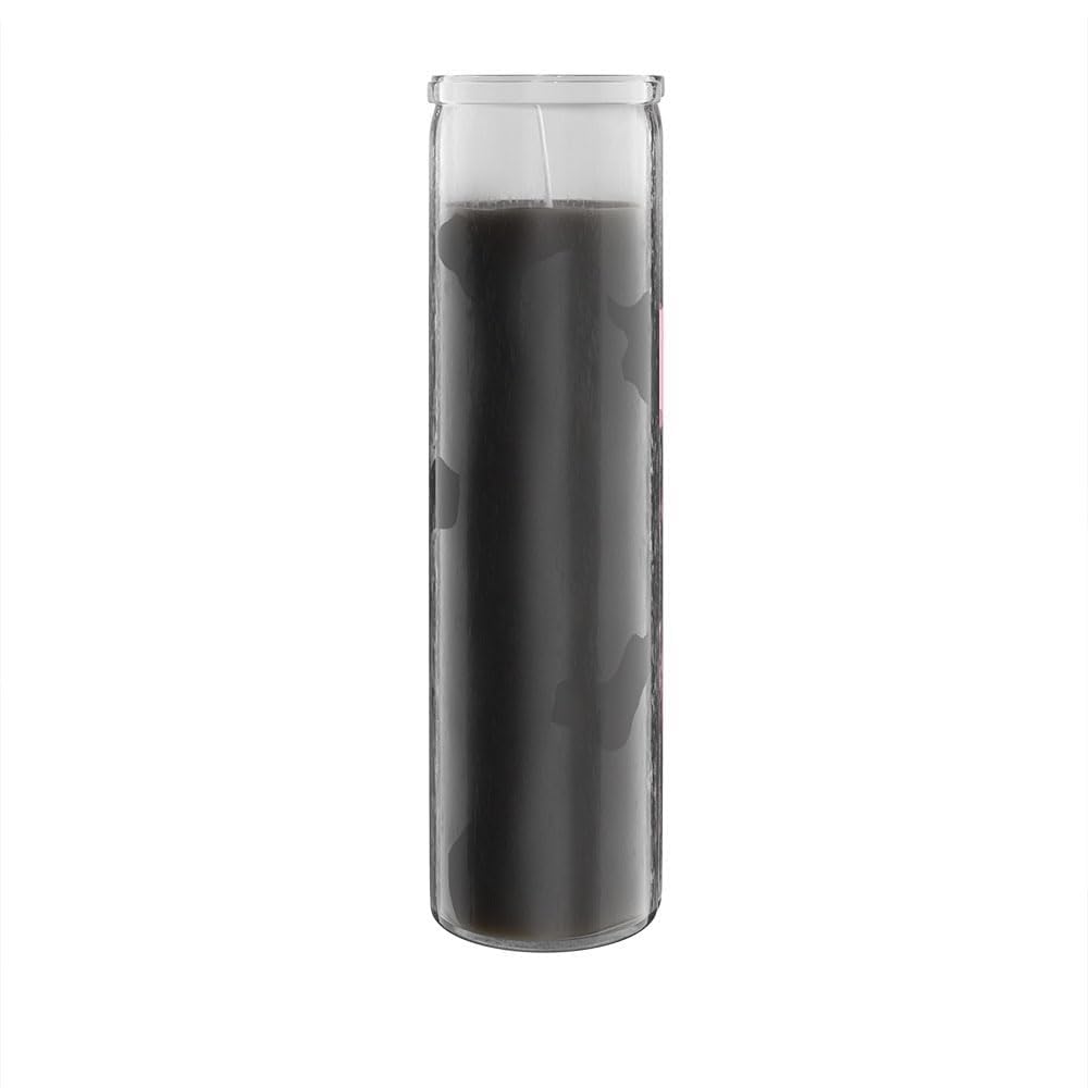 Simply Soson 2x8 inch Black Devotional Candles in Glass Jar - 1 Piece - 90 Hours – Prayer Candle - Tall Pillar Candles for Religious, Memorials, Party Decor