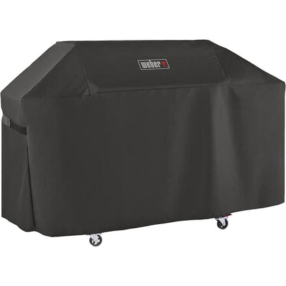 Weber Premium Outdoor Grill Cover – Water‑Resistant, Durable Black Grill Cover Designed for Genesis 400 Series 4‑Burner Gas Grills with Secure Fastening Straps