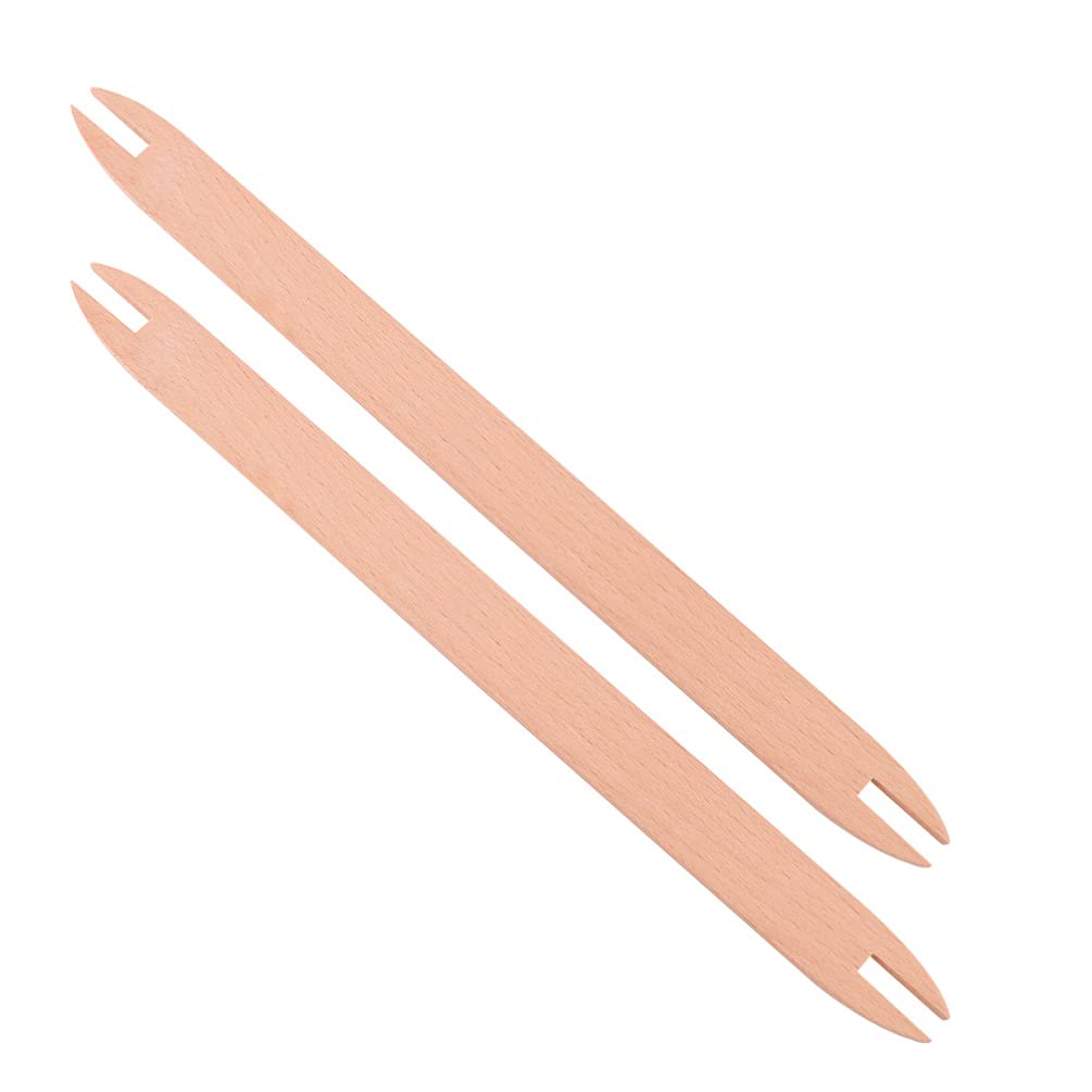 EXCEART 2 Pcs Wooden Weaving Shuttle Beech Wood DIY Weaving Tool Sweater Scarf Tapestry Sticks Crochet Hook Tools for Knitted Crafts Accessories