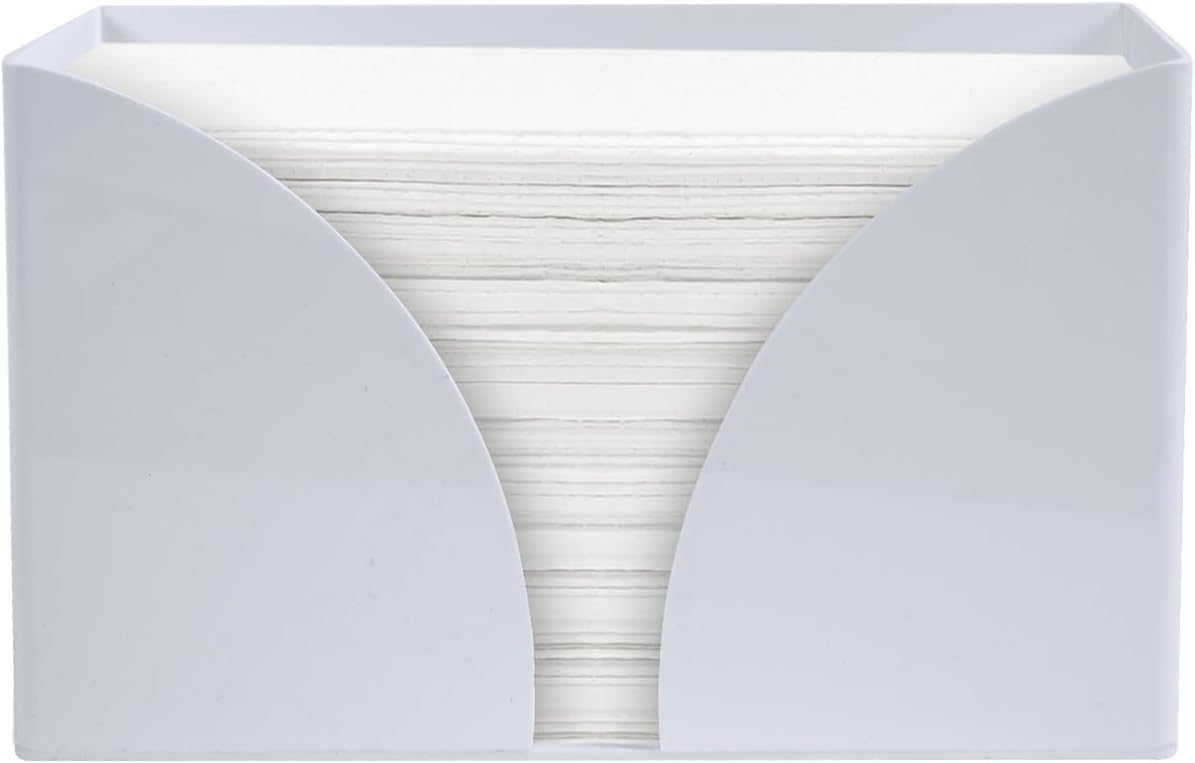 Paper Towel Holder Dispenser for Countertop, White Acrylic Napkin Holders for Kitchen or Bathroom, Great for Z-Fold