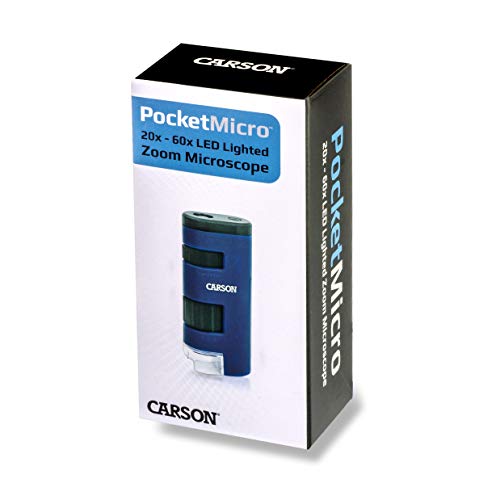 Carson Pocket Micro 20x-60x LED Pocket Microscope Handheld STEM Toy (MM-450)
