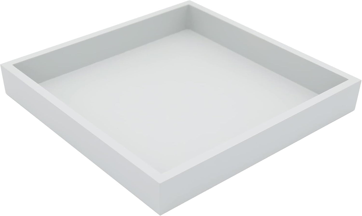 Montecito Home 10"x10" Countertop Small Square Wood Decorative Tray for Office, Ottoman, Bathroom, Entry, Remote