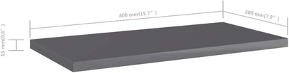 vidaXL Engineered Wood Bookshelf Boards - High Gloss Gray Replacements, Durable Storage Solutions for Modern Living