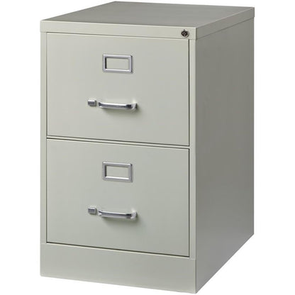Pemberly Row 2 Drawers 28.38" Vertical Gray Metal Filing Cabinet Lockable Pre-Assembled Stationary Legal Size for Home, Office