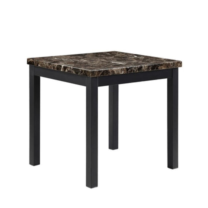 Lexicon Tempe 3-Piece Faux Marble Coffee Table Set, Brown Marble Look Top with Black Metal Frame, Modern Living Room Set with 1 Cocktail Table & 2 End Tables