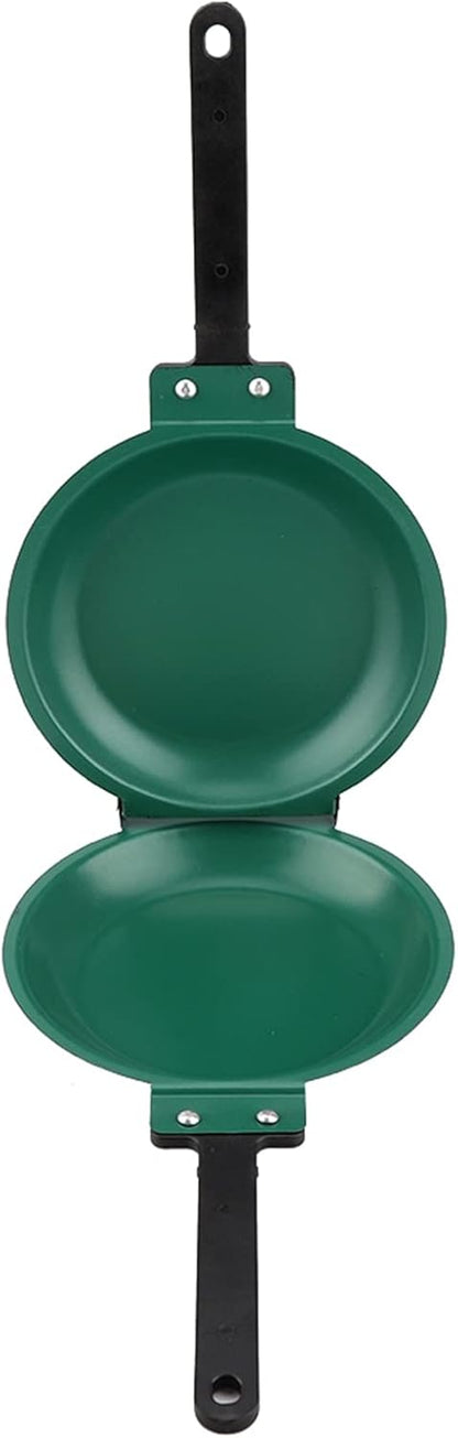 Jerliflyer Double Sided Nonstick Frying Pan, Round Pancake Maker, Coated Bread and Egg Pan
