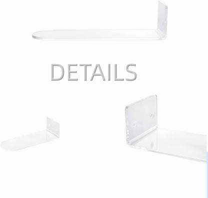 12 Pack IEEK Floating Shoe Display Shelf,Clear Acrylic Floating Shelves for Sneaker Collection Levitating Acrylic Shoe