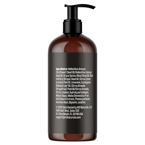 M3 Naturals Firming Body Massage Oil with Collagen & Stem Cell – Helps Smooth The Appearance of Cellulite & Improve Skin Texture – Refreshing Aromatherapy Body Oil for Legs & Full Body – 16 Fl Oz