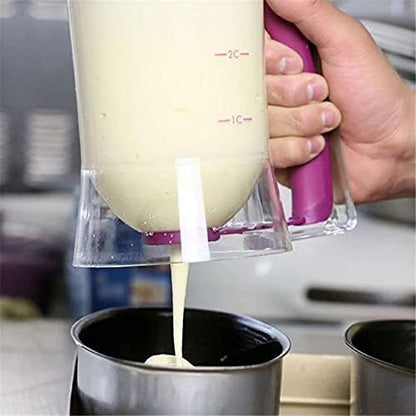 Cupcake Pancake Cookies Cream Dispenser - Cake Mix Jug Baking Essentials Maker Cooking Tools Funnel Measuring Cup