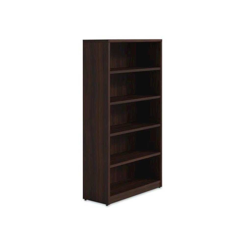 Alera Seville Bookcase, Five-Shelf, 36w x 14d x 65h, Mahogany